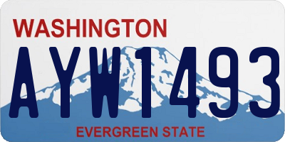 WA license plate AYW1493