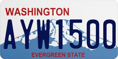 WA license plate AYW1500