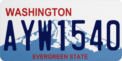 WA license plate AYW1540