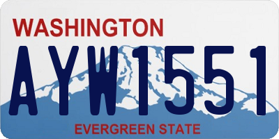 WA license plate AYW1551