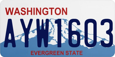 WA license plate AYW1603