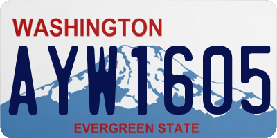 WA license plate AYW1605