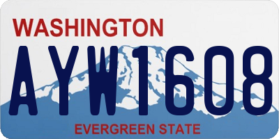 WA license plate AYW1608