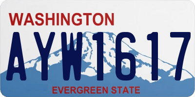 WA license plate AYW1617