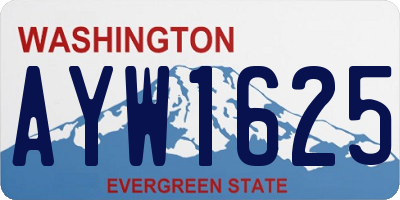 WA license plate AYW1625