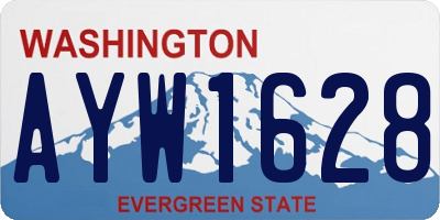 WA license plate AYW1628