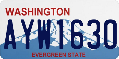 WA license plate AYW1630