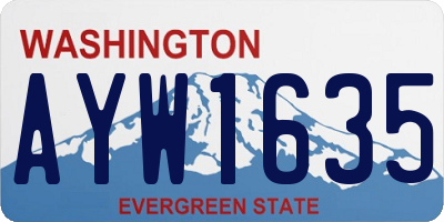 WA license plate AYW1635