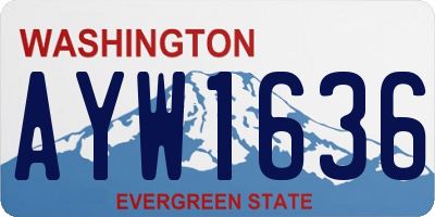 WA license plate AYW1636