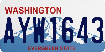 WA license plate AYW1643