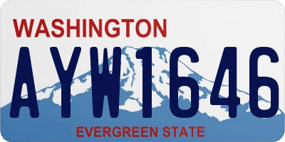 WA license plate AYW1646