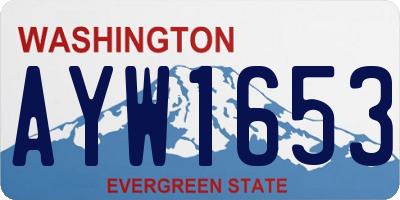 WA license plate AYW1653