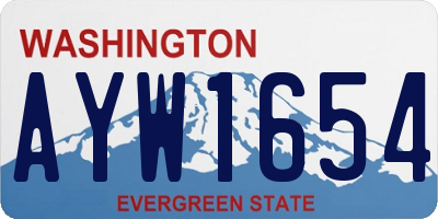 WA license plate AYW1654
