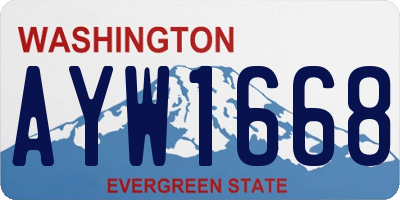 WA license plate AYW1668