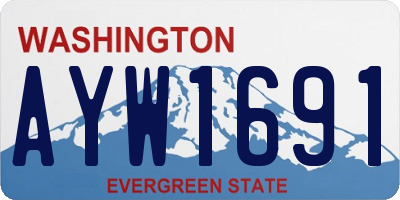 WA license plate AYW1691