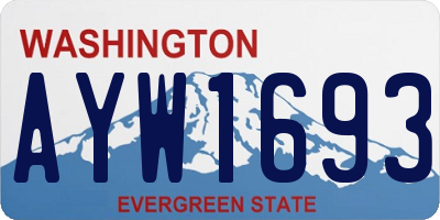 WA license plate AYW1693