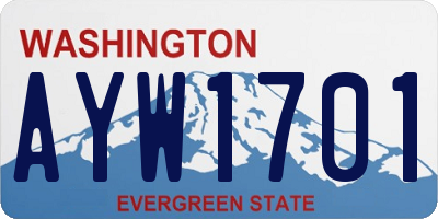 WA license plate AYW1701