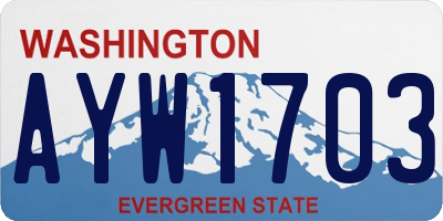 WA license plate AYW1703