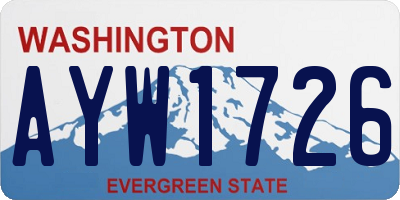 WA license plate AYW1726