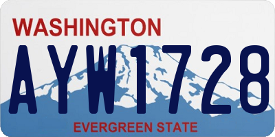 WA license plate AYW1728