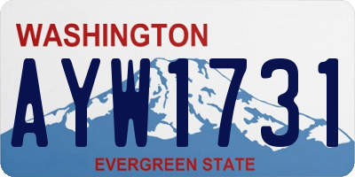 WA license plate AYW1731