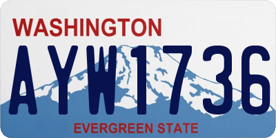 WA license plate AYW1736