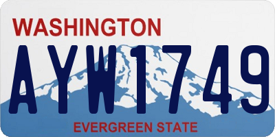 WA license plate AYW1749