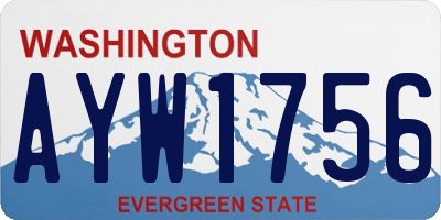 WA license plate AYW1756