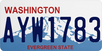 WA license plate AYW1783