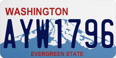 WA license plate AYW1796