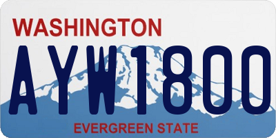 WA license plate AYW1800