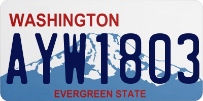 WA license plate AYW1803