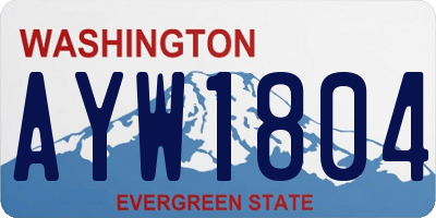 WA license plate AYW1804