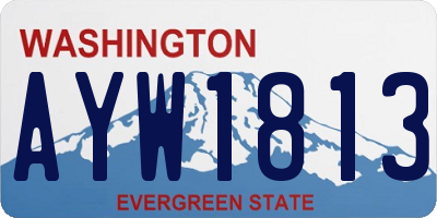 WA license plate AYW1813