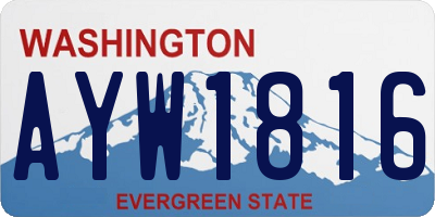 WA license plate AYW1816