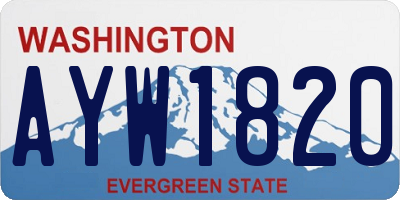 WA license plate AYW1820