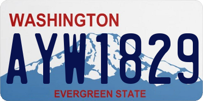 WA license plate AYW1829