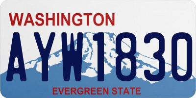WA license plate AYW1830
