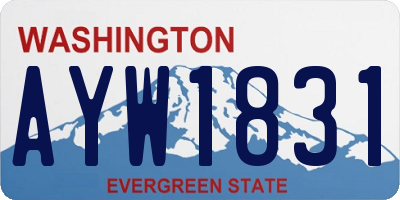 WA license plate AYW1831