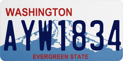 WA license plate AYW1834