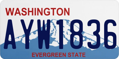 WA license plate AYW1836