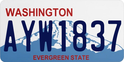 WA license plate AYW1837
