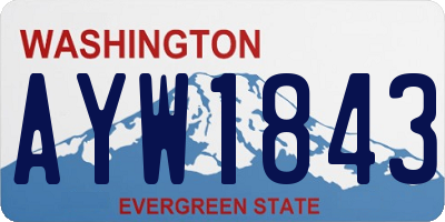 WA license plate AYW1843