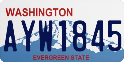 WA license plate AYW1845