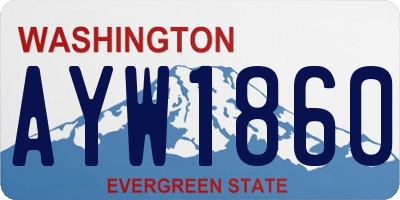 WA license plate AYW1860