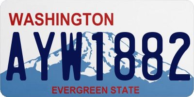 WA license plate AYW1882