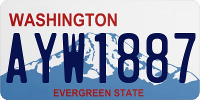 WA license plate AYW1887