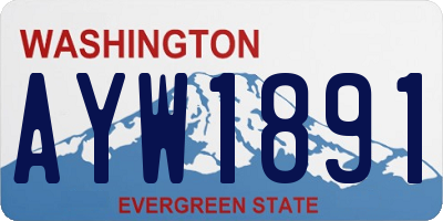 WA license plate AYW1891