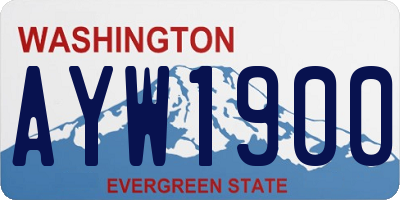 WA license plate AYW1900