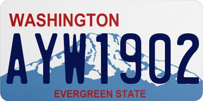 WA license plate AYW1902